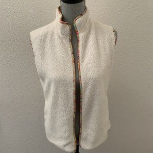 Matilda Jane Reversible Soft Floral Vest Women’s Small Pockets Full Zipper